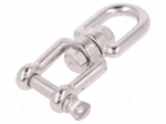 Swivel | acid resistant steel A4 | for rope | 92mm | Size: 8mm