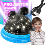 Projektor gwiazd lampka nocna gwiazdy księżyc usb baterie rzutnik led - dr306