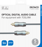 Auk&scaron;tos klasės Toslink kabelis DELTACO optinis skaitmeninio garso kabelis, 5m, juodas / TOTO-15-K / 00190004