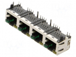 Connector: RJ45 | socket | Plating: gold-plated | PIN: 32 | 8p8c | THT