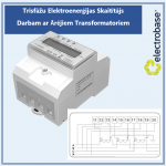 Trifazis elektros skaitiklis darbui su i&scaron;oriniais transformatoriais - 4 moduliai, 3x230/400 V, 6A