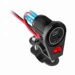 Moto / dviračio įkroviklis | 2x USB-A| Galia 11W | Kabelis 1,5 m | Peiying