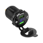 Mobilieji telefonai ir priedai // USB automobilių įkrovikliai // Ładowarka samochodowa 2xUSB z funkcją Quick Charge i miernikiem napięcia