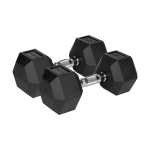 Naujos prekės // Hantle żeliwne gumowane HEX 2x15 kg REBEL ACTIVE