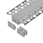 Įrankiai ir matavimo prietaisai // Įrankių, priedų naujienos // Zestaw: profil aluminiowy do taśm LED, 2000 x 55,8 x 12,5 mm, podtynkowy, srebrny, klosz mrożony, 4 zaślepki