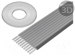 Wire: ribbon | 0.635mm | stranded | Cu | 10x30AWG | unshielded | TPE | grey