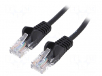 Patch cord | U/UTP | 5e | stranded | CCA | PVC | black | 20m | 26AWG