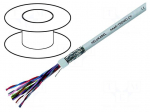 Wire | LiYCY-P | 10x2x0,25mm2 | tinned copper braid | PVC | grey | 350V