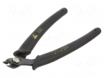 Pliers | cutting,miniature,curved | ESD | 160mm | blackened tool