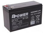 Re-battery: acid-lead | 12V | 7.2Ah | AGM | maintenance-free | BPL