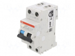 RCBO breaker | Inom: 10A | Ires: 30mA | Poles: 1+N | 230VAC | IP20 | DS200