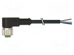 Cable: for sensors/automation | M12 | PIN: 4 | angled | 5m | plug | 250VDC