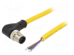 Cable: for sensors/automation | M12 | PIN: 5 | angled | 5m | plug | 250VDC