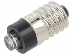 LED lamp | white cold | E10 | 5&divide;6VDC | No.of diodes: 1 | 5mm | Body: black