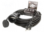 Extension lead | 3x1.5mm2 | 10m | rubber | black | Sockets no: 1 | 16A