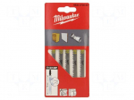 Hacksaw blade-set | wood,plastic,jigsaw | 75mm | 5pcs | Holder: T