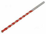 Drill bit | &Oslash;: 8mm | 5/16" | L: 200mm | steel | tungsten carbide