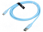 Cable | USB 2.0 | USB A plug,USB C plug | nickel plated | 2m | PVC