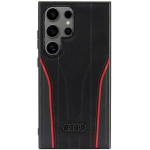 Kitas telefono priedas Audi  Audi Genuine Leather MagSafe S24 Ultra S928 black-red hardcase AU-TPUPCS24U-R8/D3-RD