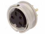 Connector: M16 | socket | female | soldering | PIN: 4 | 5A | 250V | IP40