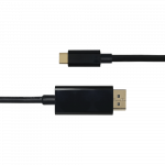 USB-C - DisplayPort kabelis DELTACO 4K UHD, paauksuotos jungtys, 1m, juodas / USBC-DP100-K / R00140012