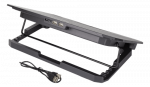 Ne&scaron;iojamo kompiuterio au&scaron;intuvas DELTACO 15.6", 2x120mm, LED &scaron;viesos, juodas / LTC-100