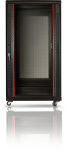 22U 19'' Pastatoma komutacinė spinta/ 600 x 800 x 1166mm/ Stiklinės durys/ Juoda/ Nesumontuota