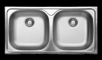 2-bowl steel sink