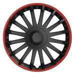 Automobilių ir motociklų prekės, elektronika, navigacija, CB radijas // Prekės automobiliams, motociklams, motoroleriams // Kołpak samochodowy czarny crystal 15" cali black&red (czarny z czerwoną obw&oacute;dką)