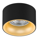 LED ap&scaron;vietimas // &Scaron;viestuvai i&scaron; naujų pristatymų // Oprawa podtynkowa / tuba Maclean, punktowa, okrągła, aluminiowa, GU5.3, 70x40mm, kolor czarny/złoty, MCE457 B/G