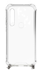 Nugarėlės dėklai Evelatus Xiaomi Xiaomi Redmi Note 8 / Redmi Note 8 2021 Silicone Transparent with Necklace TPU Strap Silver