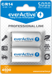R14/C baterijos 1,2V everActive Professional linija Ni-MH 5000 mAh pakuotėje po 2 GB.