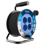 Naujos prekės // Przedłużacz bębnowy, 4 gniazda 2P+Z (schuko), kabel PVC H05VV-F 3x1.5mm2, długość 50m, termik, przesłony tor&oacute;w prądowych