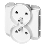 Naujos prekės // Gniazdo podw&oacute;jne p/t 2x2P+Z Onyx, 16A, 250V, PT-6OR, biały