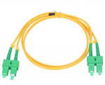Fibre Optic patch cord SC/APC-SC/APC CORNING fibre, Single Mode, Duplex, 3.0mm LSZH Yellow, 3M