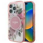 Kitas telefono priedas Guess  Guess IML Flower & Tonal Circle MagSafe iPhone 16 Pro Max Case - Pink