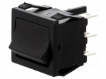 ROCKER | DP3T | Pos: 3 | ON-OFF-ON | 10A/250VAC | 10A/28VDC | black | none