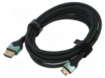Cable | HDMI plug,mini HDMI plug | textile | HDMI 2.1 | 4K,8K | 2m