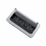 INBOX furniture socket, 2 x Schuko, 1x USB, 1x USB-C, HDMI, RJ45 1.5m silver