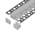 Įrankiai ir matavimo prietaisai // Įrankių, priedų naujienos // Zestaw: profil aluminiowy do taśm LED, 2000 x 55 x 13 mm, natynkowy, srebrny, klosz mrożony, 4 zaślepki