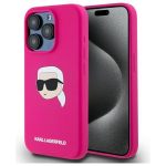 Kitos prekės Karl Lagerfeld  Karl Lagerfeld KLHMP15LSKHPPPLF iPhone 15 Pro 6.1" fuchsia/fuschia hardcase Silicone Karl Head Print MagSafe