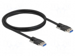 Cable | USB A plug,both sides | 1m | black | 26AWG,27AWG | 5Gbps | screw