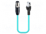 Cable: for sensors/automation | M12 4pin,RJ45 plug | straight | 1m