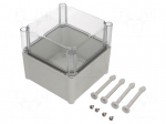 Enclosure: multipurpose | X: 188mm | Y: 188mm | Z: 180mm | SOLID | grey