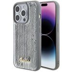 Nugarėlės dėklai Guess Apple iPhone 15 Pro Max HC SEQUIN SCRIPT METAL Silver