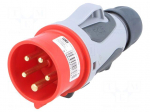 Connector: AC supply 3-phase | plug | male | 16A | 400VAC | IP44 | PIN: 5