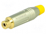 Plug | RCA | female | straight | soldering | grey | gold-plated | 3&divide;7mm