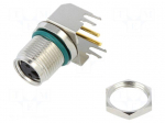 Connector: M8 | female | PIN: 2 | angled 90&deg; | on PCBs | socket | 4A | IP68