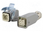 Connector: HAN | male + female | plug + socket | Han Kit | PIN: 4 | 3+PE