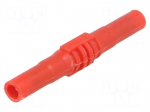 Socket | 4mm banana | 15A | 1kV | red | insulated | 63.5mm